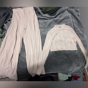 Cream Knit Sweater and Pants Set